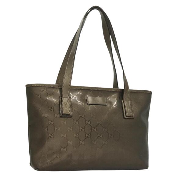GUCCI GG Implementation Tote Bag Pvc Khaki Silver - Picture 1 of 16